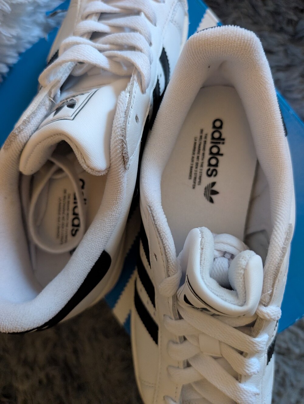 Women's White Sneakers with Black Stripes - Classic Shell-Toe Style - Picture 7 of 11